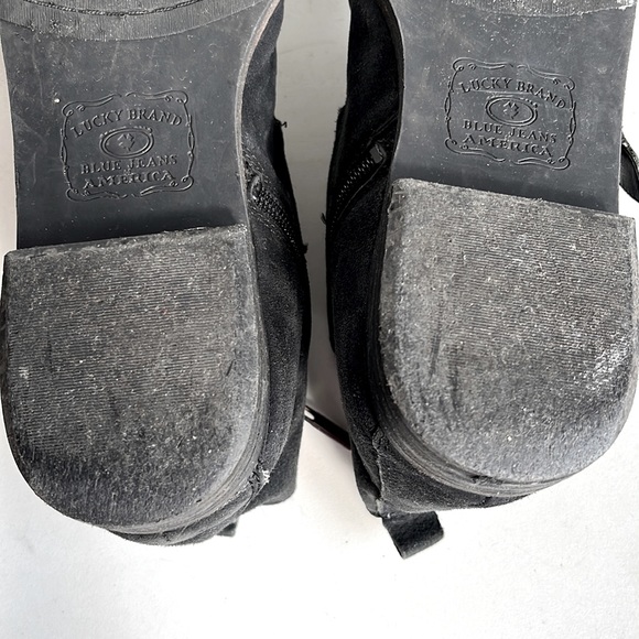 LUCKY BRAND DOSEY BOOTIES studded black suede - Picture 9 of 9